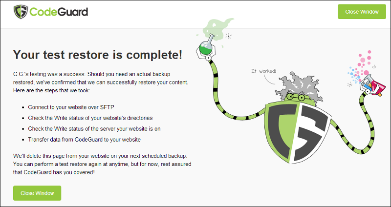 Test Restore complete