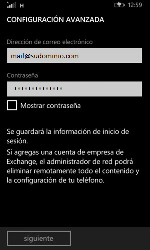 Introducir Correo