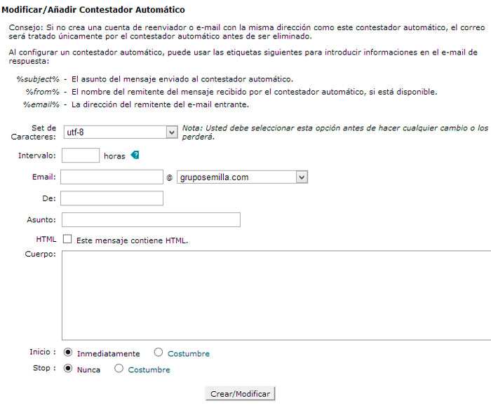 respuesta automatica respuesta automatica