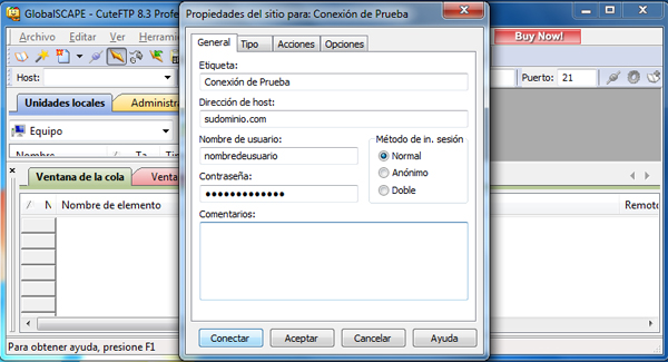 ftps seguro con cuteftp