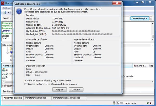 ftps seguro con filezilla