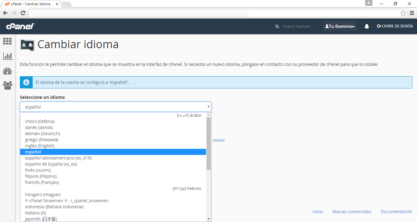 selecciona idioma es