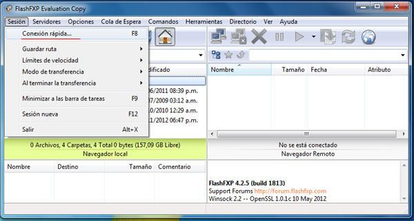 conexion segura utilizando flashfxp